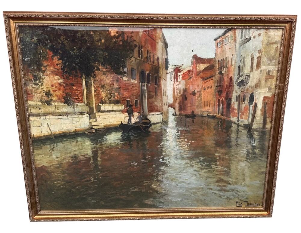 Large Frits Thaulow โA Venetian Backwaterโ Art.com Framed Impressionist Print